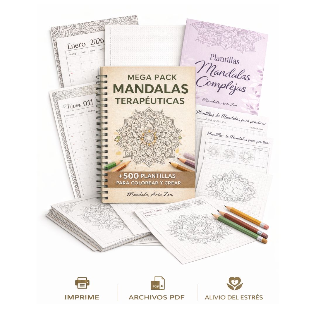 Mandala Terapia – Pack Digital de +500 Mandalas para Calmar tu Mente ⭐
